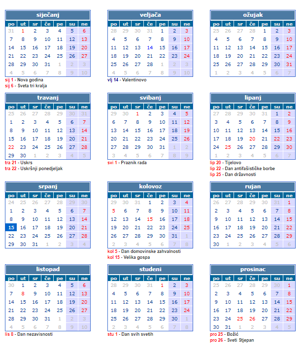 Kalendar Sa Praznicima 2024 Cool Amazing Incredible Printable